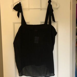 Black, Tie-Strap tank top from J-Crew. NWT